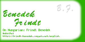 benedek frindt business card